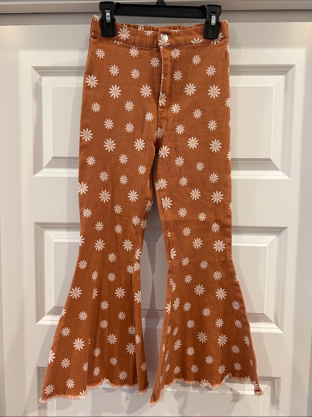 Girls' Rust Floral Flare Jean Pants